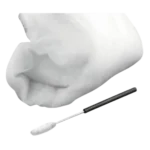 Swab material for brush plating probe end